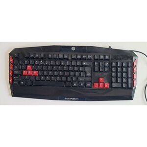 CyberPowerPC Wired Gaming Keyboard With USB Connection Red Keys 18 Inches Long